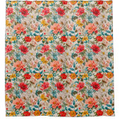 Vintage Spring Floral Seamless Pattern Douchegordijn (Voorkant)