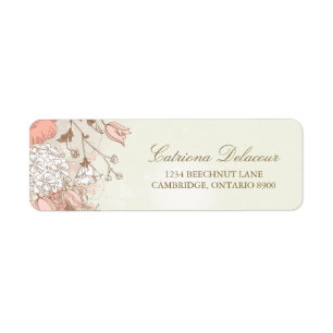 Vintage Spring Floral Wedding Return Label