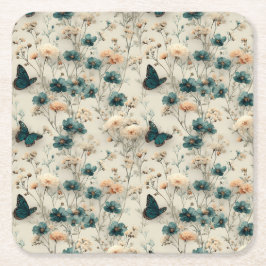 Vintage Spring Flowers and Butterflies Kartonnen Onderzetters