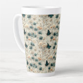 Vintage Spring Flowers and Butterflies Latte Mok (Linkerhoek)