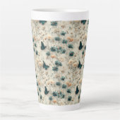 Vintage Spring Flowers and Butterflies Latte Mok (Voorkant)