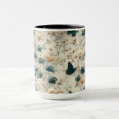 Vintage Spring Flowers and Butterflies Mok (Midden)