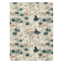 Vintage Spring Flowers and Butterflies Tafelkleed