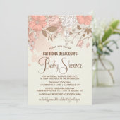Vintage Spring Flowers Baby shower Uitnodiging (Staand voorkant)