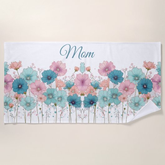 Vintage Spring Flowers for Mom Strandlaken (Voorkant)