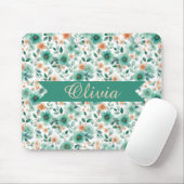 Vintage Spring Green Floral Personalized Muismat (Met muis)