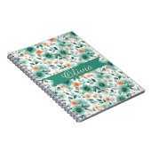 Vintage Spring Green Floral Personalized Notitieboek (Rechterzijde)