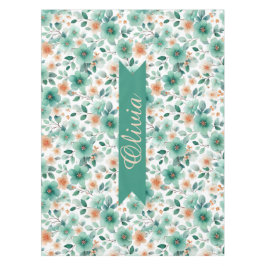 Vintage Spring Green Floral Personalized Tafelkleed