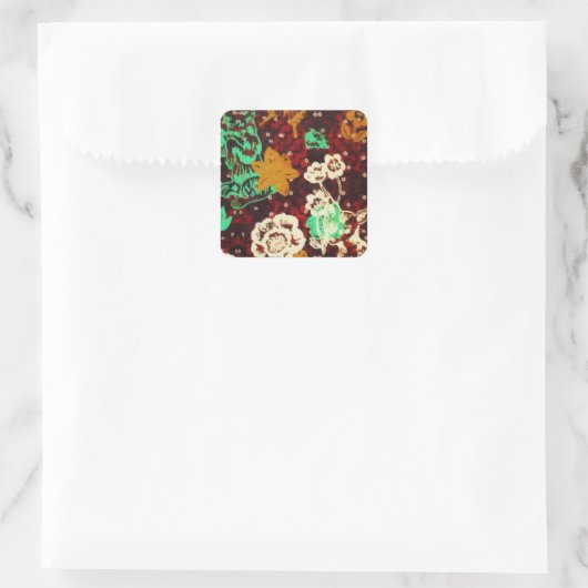 Vintage Spring Greenery Garden Rabbit Flowers Vierkante Sticker (Tas)