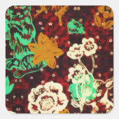 Vintage Spring Greenery Garden Rabbit Flowers Vierkante Sticker (Voorkant)