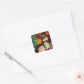Vintage Spring Greenery Garden Rabbit Flowers Vierkante Sticker (Envelop)