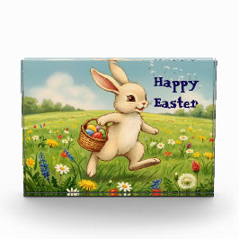 Vintage Spring Meadow Easter Bunny  Fotoblokken