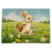 Vintage Spring Meadow Easter Bunny Groot Cadeauzakje (Voorkant)