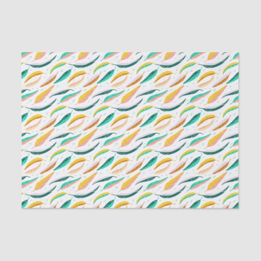 Vintage Spring Pastel Leaves Foliage Tissuepapier (Voorkant)