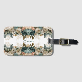 Vintage Spring Rose Garden Personalized Bagagelabel