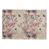 Vintage Spring Roses with Blue Butterflies Kussensloop (Achterkant)