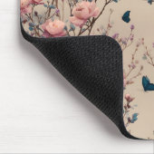 Vintage Spring Roses with Blue Butterflies Muismat (Hoek)