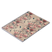 Vintage Spring Roses with Blue Butterflies Notitieboek (Linkerzijde)