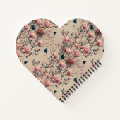 Vintage Spring Roses with Blue Butterflies Notitieboek (Achterkant)