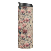 Vintage Spring Roses with Blue Butterflies Thermosbeker (Geroteerd rechts)