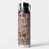 Vintage Spring Roses with Blue Butterflies Waterfles (Voorkant)