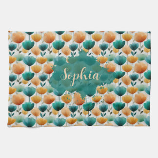 Vintage Spring Yellow and Green Floral Theedoek