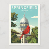 Vintage Springfield Illinois Briefkaart (Voorkant)
