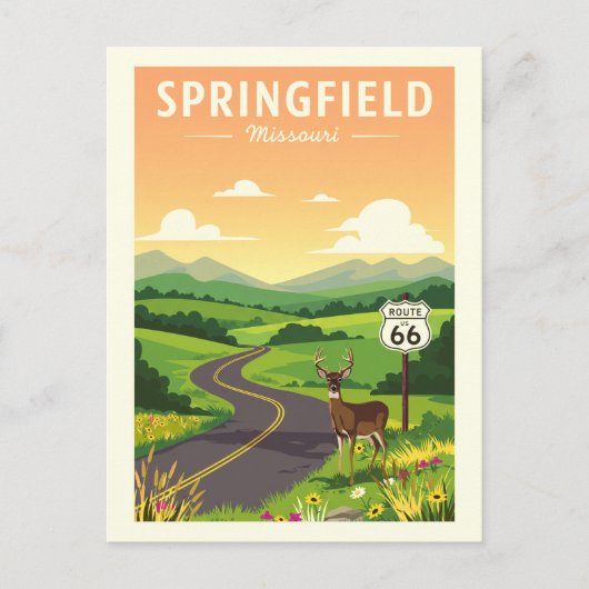 Vintage Springfield Missouri Briefkaart (Voorkant)