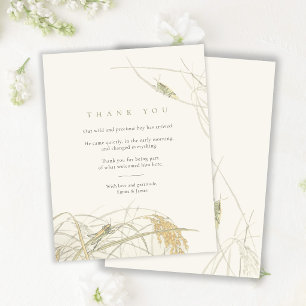 Vintage Sprinkhaan Baby Shower · Dankkaart  Bedankkaart
