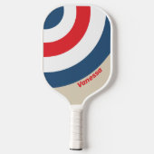 Vintage Squadron Cirkelstreep met Naam Pickleball Paddle (Achterkant)