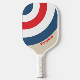 Vintage Squadron Cirkelstreep met Naam Pickleball Paddle