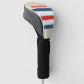 Vintage Squadron Over Dwarsstrepen met Naam Golfheadcover (Schuin)