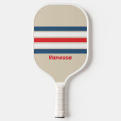 Vintage Squadron Over Gestreept met Naam Pickleball Paddle (Achterkant)