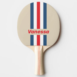 Vintage Squadron Speld Gestreept met Naam Tafeltennisbatje