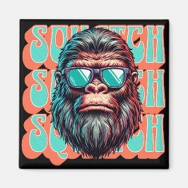 Vintage Squatch Retro Stijl Comic Pop Art Magneet