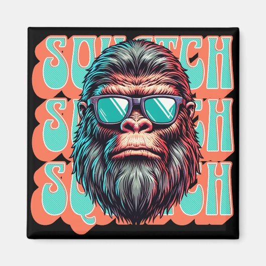 Vintage Squatch Retro Stijl Comic Pop Art Magneet (Voorkant)