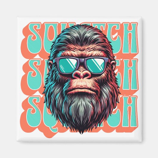 Vintage Squatch Retro Stijl Comic Pop Art Magneet (Voorkant)