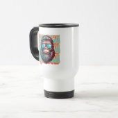 Vintage Squatch Retro Stijl Comic Pop Art Reisbeker (Voorkant links)