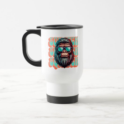 Vintage Squatch Retro Stijl Comic Pop Art Reisbeker (Links)