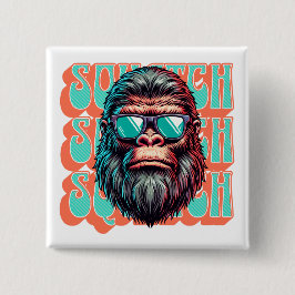 Vintage Squatch Retro Stijl Comic Pop Art Vierkante Button 5,1 Cm