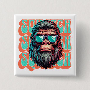 Vintage Squatch Retro Stijl Comic Pop Art Vierkante Button 5,1 Cm