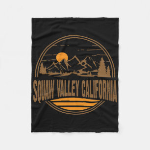 Vintage Squaw Valley Californië Berg Wandelen Pr Fleece Deken