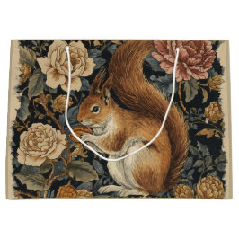 Vintage Squirrel and Flowers Pattern  Groot Cadeauzakje
