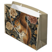 Vintage Squirrel and Flowers Pattern  Groot Cadeauzakje (Achterkant Gekanteld)