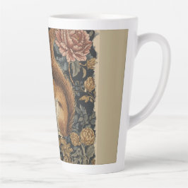 Vintage Squirrel and Flowers Pattern  Latte Mok