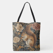 Vintage Squirrel and Flowers Pattern  Tote Bag (Achterkant)
