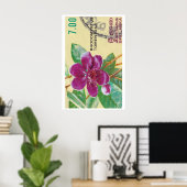 Vintage Sri Lanka Bloem Print - Postzegel (Thuiskantoor)