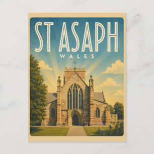 Vintage St Asaph, Noord-Wales cadeaus en souvenirs Briefkaart