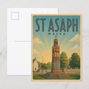 Vintage St Asaph, Noord-Wales cadeaus en souvenirs Briefkaart