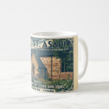 Vintage St Asaph Wales Reisposter - Wales